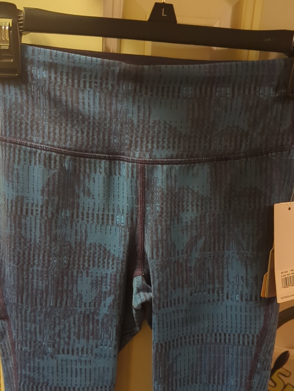 New Balance Blue Patterned High-Waist Athletic Leggings